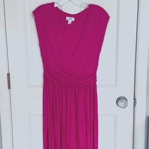 Ann Taylor Loft Women's Comfy Fit & Flare Dress Pink Sleeveless Size Medium